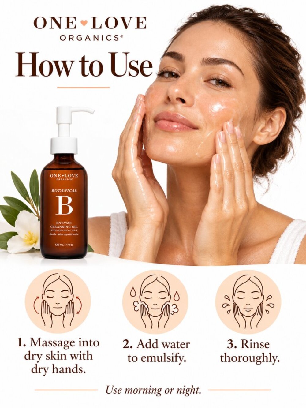 One Love Organics Botanical B Enzyme Cleansing Oil Makeup Remover 4 oz - Picture 3 of 8